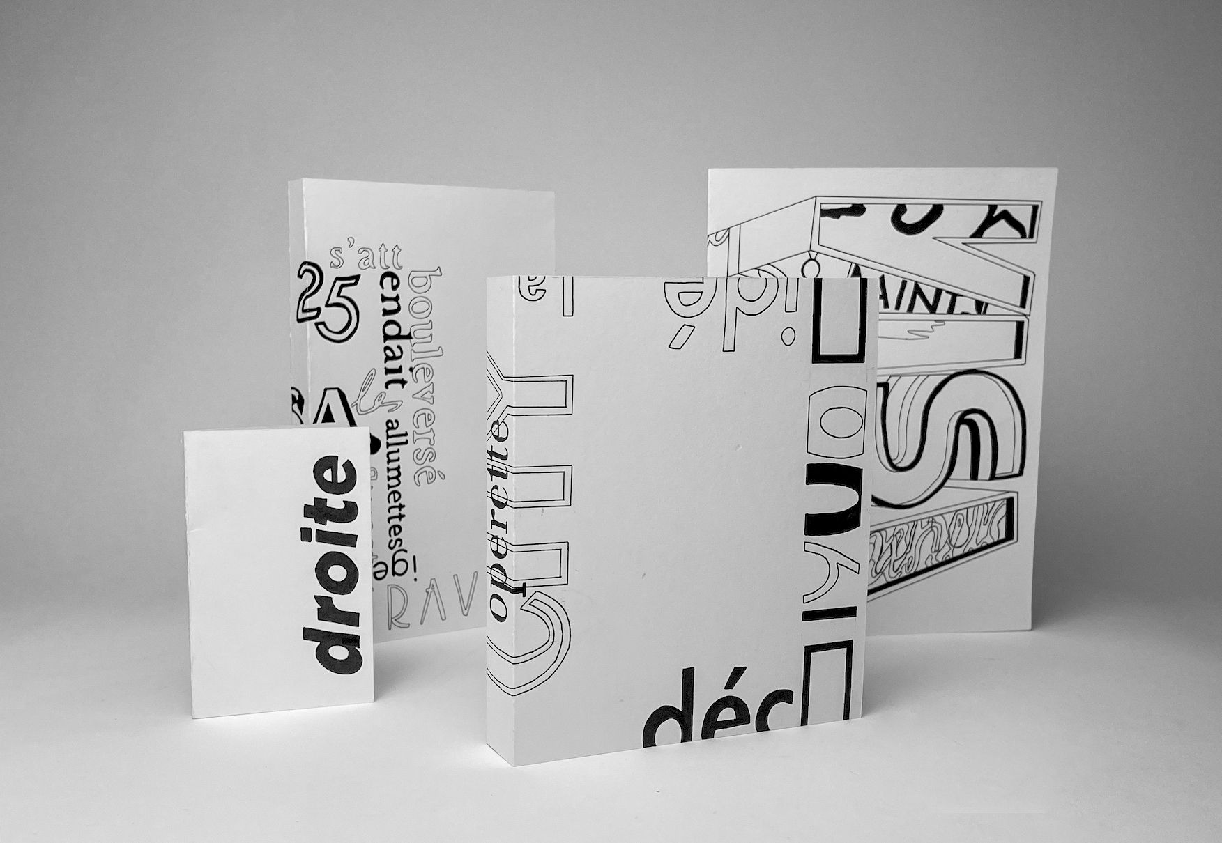 4 couvertures de livre typographiques